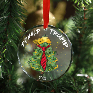 Custom Trump 2025 Glass Christmas Ornament | MAGA Patriotic Ornament | 47th President Republican Gift 683525 - GOP