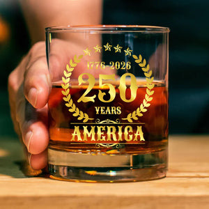 America 250 Years Vintage Glass | Happy 250th Birthday USA | Patriotic 4th Of July Glass | America 250th Anniversary | Independence Day Whiskey Glass Beer Glass 682564
