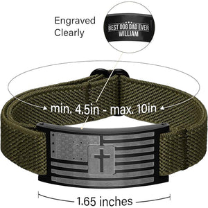 Custom Best Dog Dad Ever Nylon Bracelet for Men | Personalized Nylon Wristband | Stocking Stuffer for Men 683912