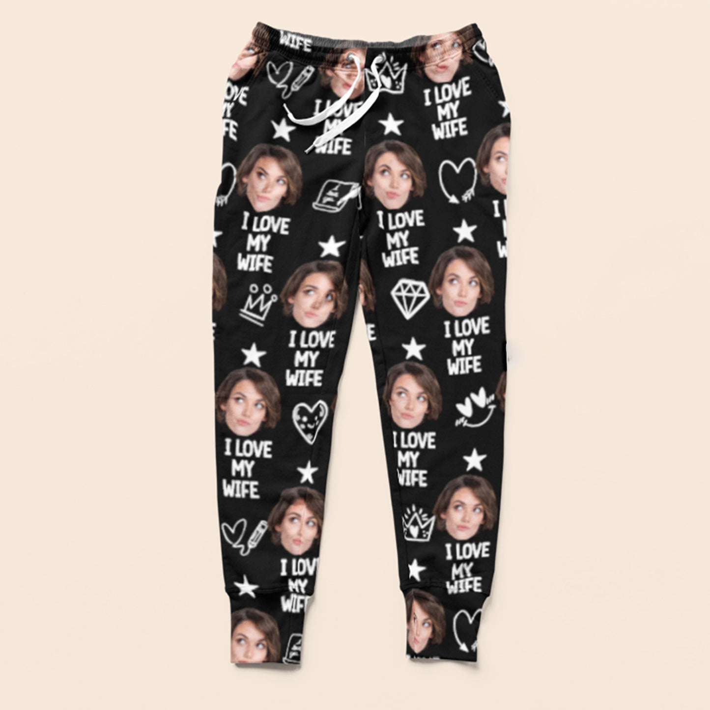 Custom Face I Love My Husband Sweatpants,Valentine Pajamas Sweatpants, Funny Gift For Husband, Boyfriend, Wife 681876