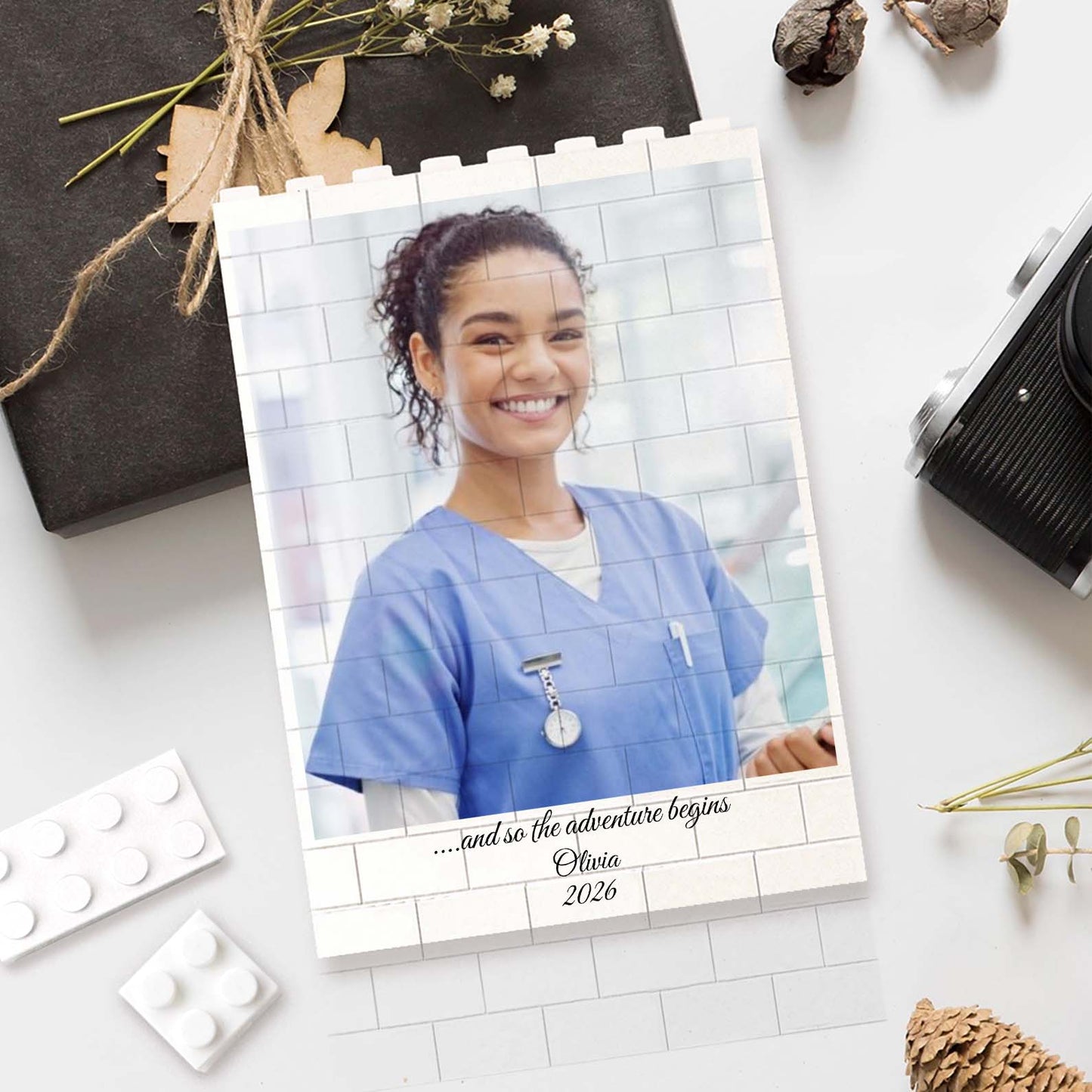 Custom Photo Building Brick Blocks | Personalized Nurse Week Graduation Gift | Custom Building Block Keepsake 684304