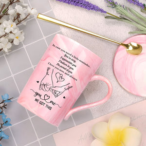 Personalized You and Me We Got This Mug, Custom Name Couple Mug, Valentine Pink Ceramic Mug 683953