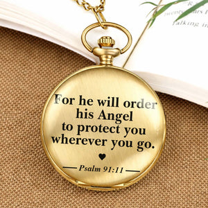 Bible Verse Pocket Watch, Christian Religious Pocket Watch, Christian Faith Pocket Watch Gift for Him 684055