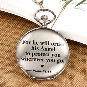 Bible Verse Pocket Watch, Christian Religious Pocket Watch, Christian Faith Pocket Watch Gift for Him 684055