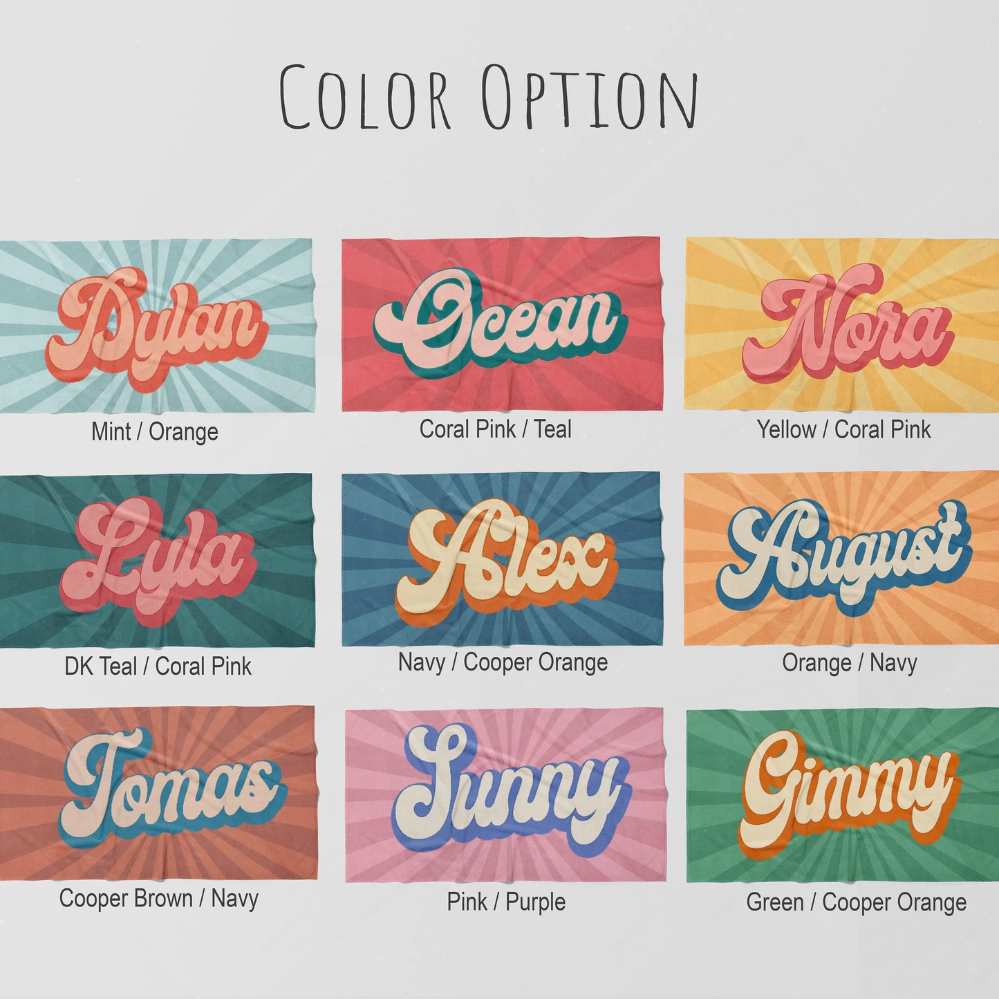 Personalized Retro Beach Towel With Name, Groovy Bath Towel Gift For Summer 684831