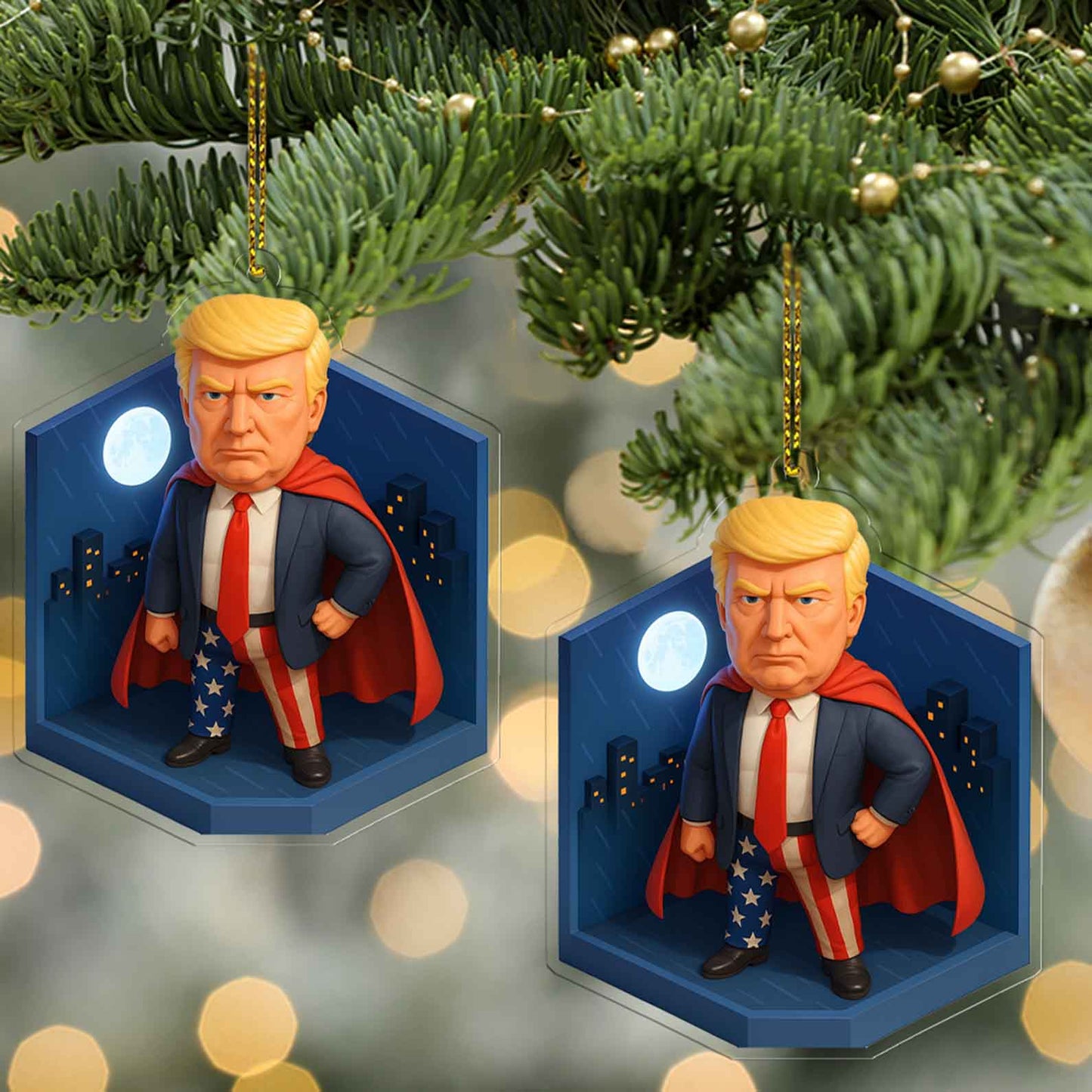 Donald Trump Hero Acrylic Ornament | President Trump Ornament Gift | Patriotic MAGA Christmas & Car Decor 682822 - GOP