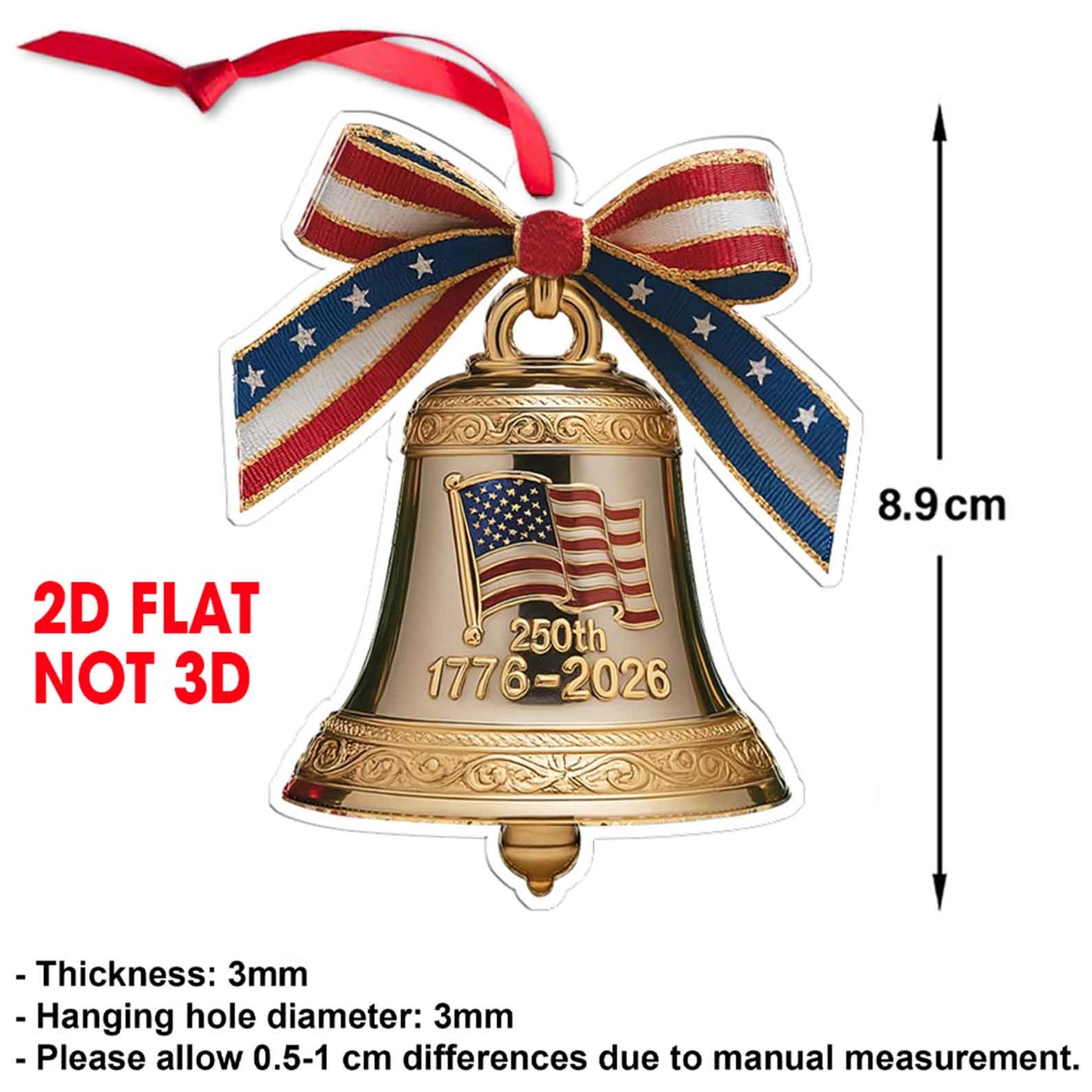 250 Years of America Acrylic Ornament | 250th Anniversary 1776–2026 Liberty Bell Christmas Ornament 683164
