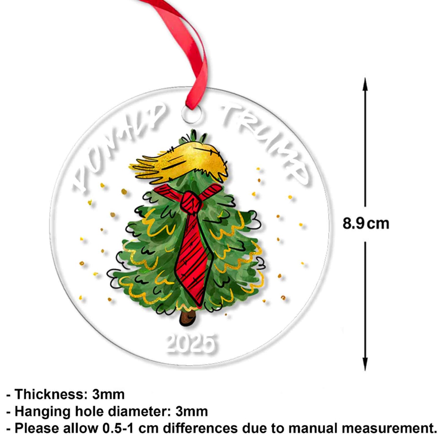 Trump 2025 Acrylic Christmas Ornament | 47th President MAGA Ornament | Patriotic Republican Tree Decoration | Trump Supporter Gift 683525 - GOP