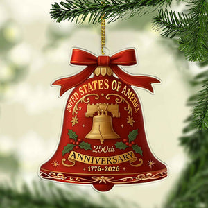 250 Years 1776–2026 Acrylic Ornament | Patriotic Liberty Bell 250th Anniversary Christmas Tree Decoration 683162