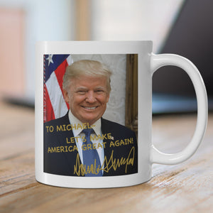 President Donald Trump Official Portrait 2025 | President Donald Trump Autographed Mug | Donald Trump Homage Mug | Donald Trump Fan White Mug C922 - GOP