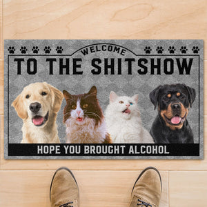 Welcome To The Dog Show Personalized Custom Photo Dog Cat Doormat C743