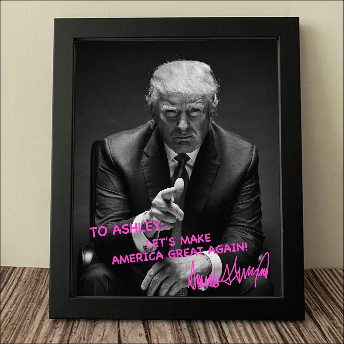 President Donald Trump Official Portrait 2025 | President Donald Trump Autographed Picture | Donald Trump Fan Picture Frame C922 - GOP