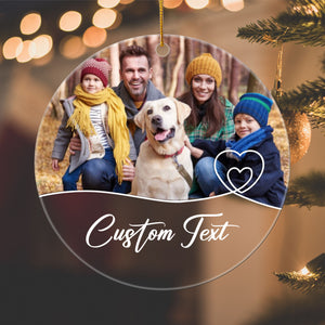 Live Preview Pet or Human Picture Ornament, Memorial Ornament, Engaged Ornament, Personalized Transparent Acrylic Ornament C829