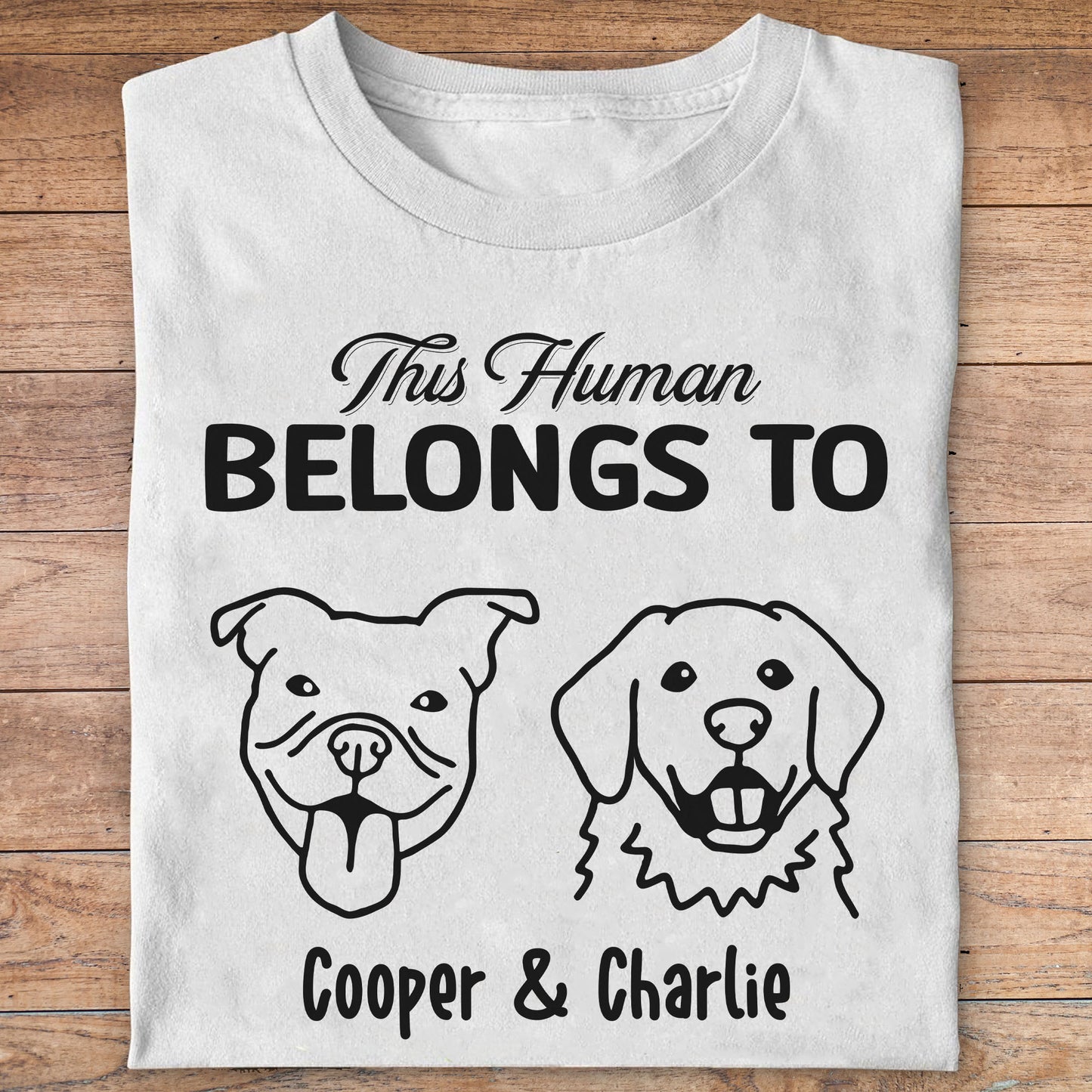 Human Belongs To Dog Cat Personalized Custom Photo Shirt C784