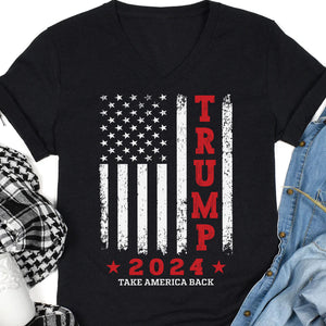 Trump 2024 American Flag Vintage Shirt | Donald Trump Homage Shirt | Donald Trump Fan Tees | Personalized Custom Trump Shirt C984 - GOP