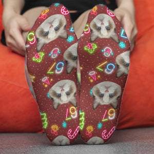 Custom Face 6 7 Christmas Socks | Custom Photo Six Seven Meme Christmas Socks | Personalized Funny Socks For Christmas 683686