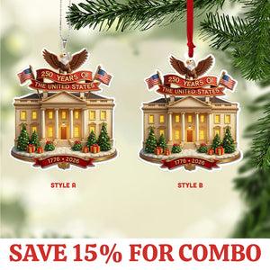 250 Years of America Car Ornament | 250th Anniversary 1776-2026 Ornament | Patriotic 4th of July Combo Acrylic Ornament 683277