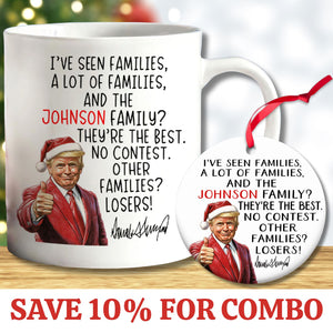 Personalized Family Name Donald Trump Mug | Funny Trump Coffee Mug | White Mug Accent Mug | Combo Mug Ornament 683758 – GOP