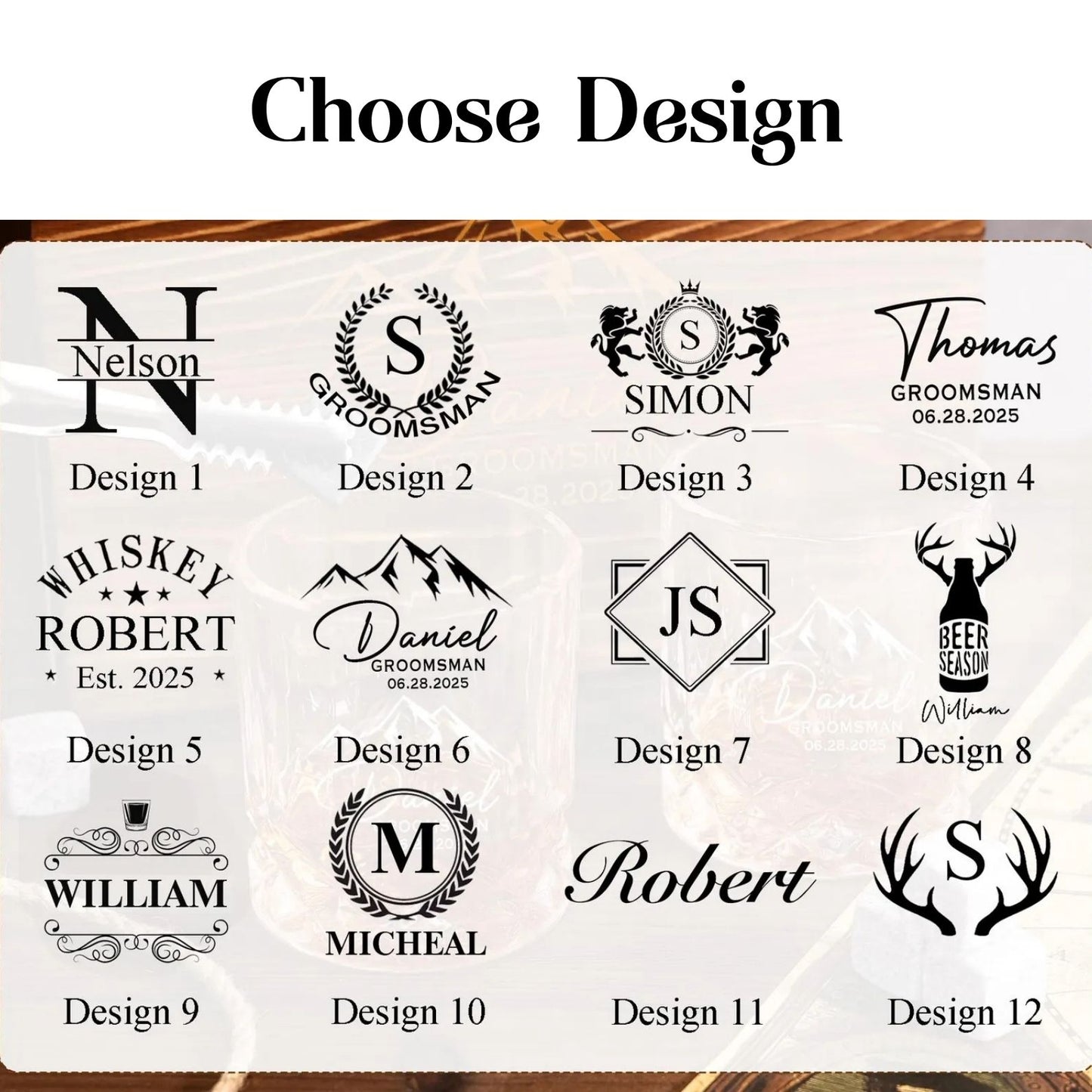 Groomsmen Gifts | Personalized Engraved Whiskey Glass | Custom Name Whisky Glass | Gifts for Dad 684773