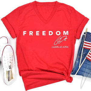 Red Freedom Shirt | Charlie Kirk Red Shirt | We Wear Red Charlie Kirk Birthday October 14 Women Shirt 683063