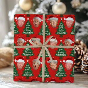 Funny Trump Santa Face Wrapping Paper, Donald Trump Wrapping Paper, Wrapping Paper For Christmas 683413 - GOP