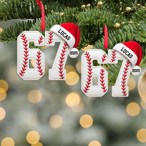 Custom Name 6 7 Baseball Acrylic Ornament | Personalized Trending 6 7 Meme Sports Christmas Ornament 683656