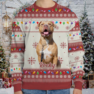 Custom Photo Ugly Sweater, Funny Photo Christmas All-Over-Printed Sweatshirt, Gift For Cat Lovers Dog Lovers 683466
