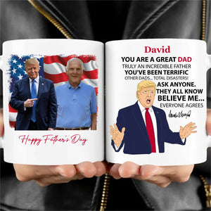 Personalized Title and Name You Are Great Mug, Personalize Custom Photo with Trump Mug, Father's Day Gifts, Father's Day White Mug Accent Mug 682057 - GOP