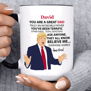 Personalized Title and Name You Are Great Mug, Personalize Custom Photo with Trump Mug, Mother's Day Gifts, Mother's Day White Mug Accent Mug 682057 - GOP