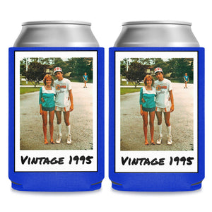 Personalized Insulated Can Cooler | Custom Vintage Year and Text Can Sleeve | Funny Milestone Birthday Favor | Can Holder Gift for Him Her | 682409