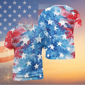 Retro American Flag T-Shirt | Independence Day Shirt | 4th of July All-Over Printed T-Shirt | Patriotic Independence Day AOP T-Shirt 682319