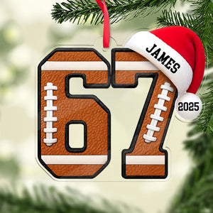 Custom Name 6 7 Football Acrylic Ornament | Personalized Trending 6 7 Meme Sports Christmas Ornament 683656