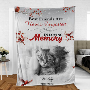 Best Friend Are Never Forgotten, Personalized Memorial Blanket, Memorial Custom Photo Blanket, Remembrance Gift- 681972