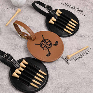 Personalized Leather Golf Bag Tag | Mini Golf Tee Holder | Engraved Leather Golf Accessories 683712