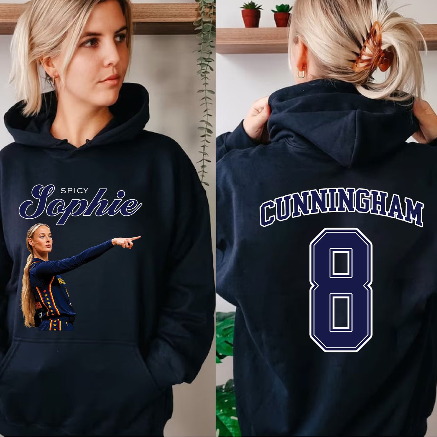 Spicy Sophie Cunningham Point Signature Shirt, Retro Front & Back Dark Shirt, Basketball Fan Tee 685743