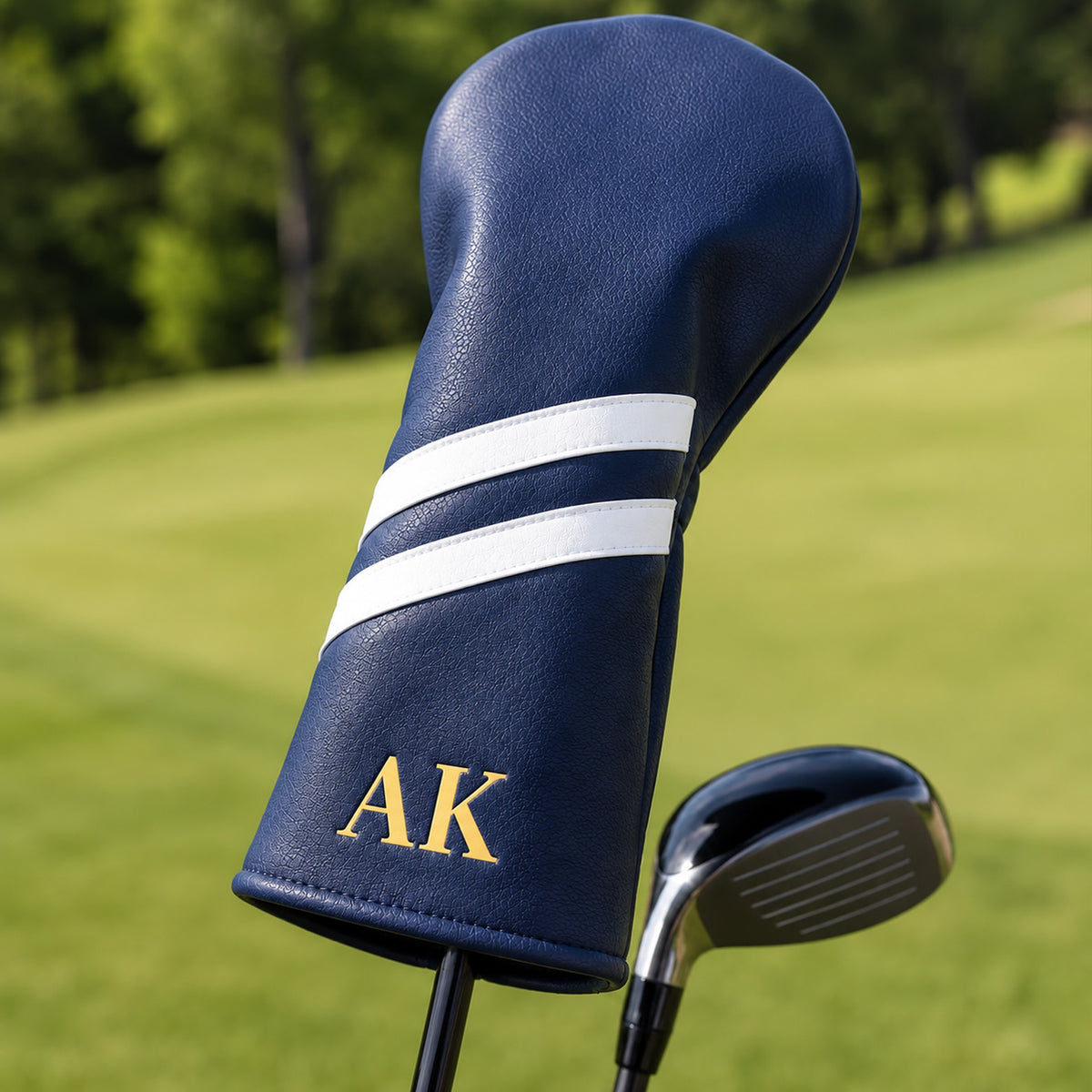 Personalized Golf Club Headcover, Custom Leather Driver Cover, Name Monogram Golf Gift for Dad 686353 WFD