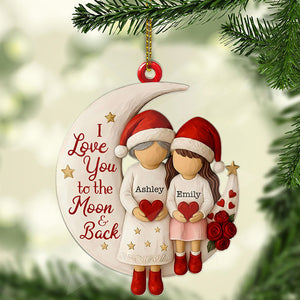 Personalized Grandma & Grandchild Acrylic Ornament, Custom Name Grandson Granddaughter Christmas Ornament 683481