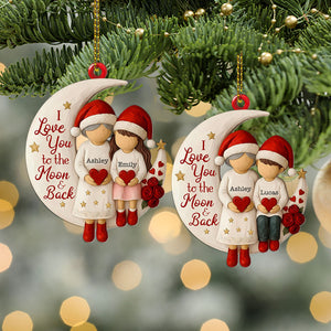 Personalized Grandma & Grandchild Acrylic Ornament, Custom Name Grandson Granddaughter Christmas Ornament 683481