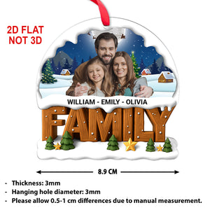 Personalized Photo Upload Family Acrylic Ornament | Custom Family Christmas Ornament 683491