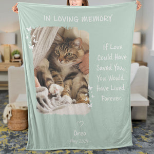 If Love Could Have Saved You You Would Have Lived Forever, Personalized Memorial Blanket, Memorial Custom Photo Blanket, Remembrance Gift- 681964