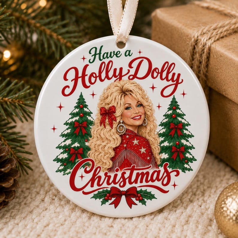 Have a Holly Dolly Christmas Ceramic Ornament, Country Music Legend Memorial Keepsake, Dolly Parton Gift 686108 WFD