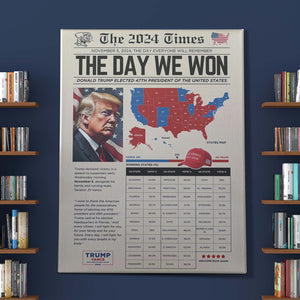 Newspaper US Elections Canvas | President Donald Trump Canvas | Trump Won | US Election 2024 | Make America Great Again 682007 - GOP