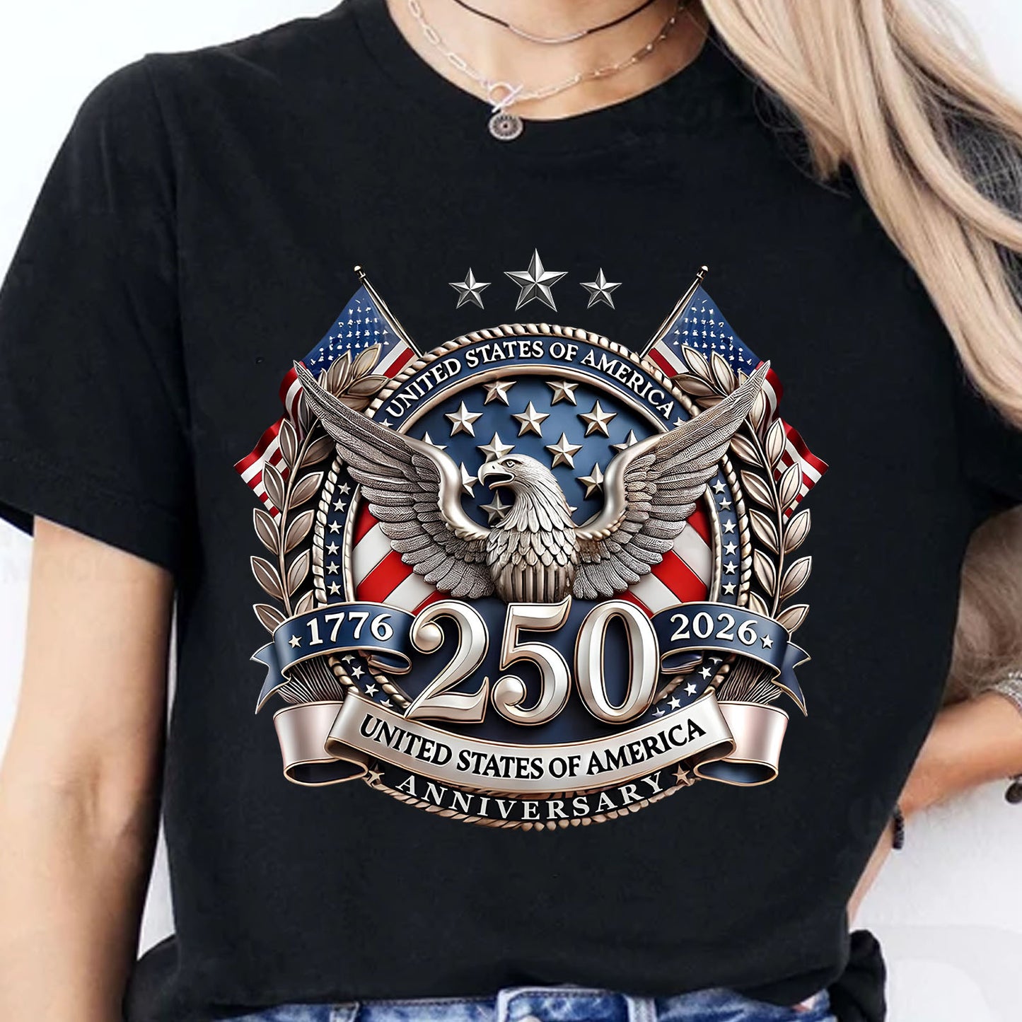 250 Years USA Shirt | Happy 250th Anniversary T-Shirt | Patriotic 4th Of July 1776–2026 Tee 684242