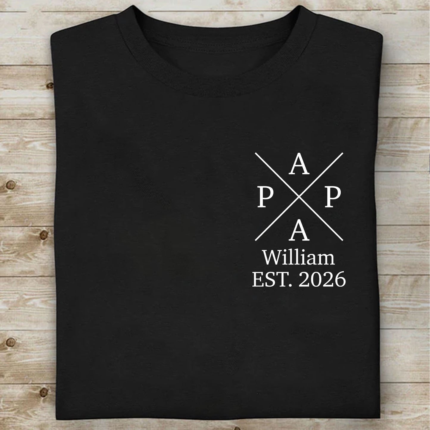 Personalized Papa Dark Shirt, Custom Name Dad Pocket T-Shirt, Father’s Day Gift, Birthday Gift for Men 684938