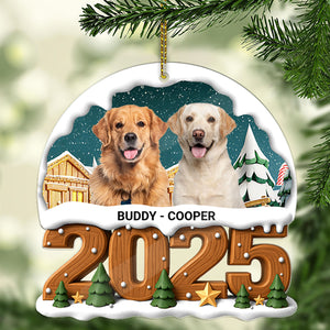 Custom Dog Photo Upload 2025 Acrylic Ornament | Personalized Pet Photo Christmas Ornament 683506