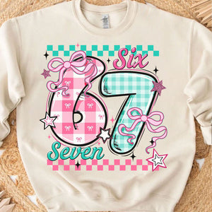 Six Seven 6 7 Valentine’s Day Sweatshirt | Trendy Valentine Meme Viral Shirt | Meme 67 Couple Tee 683924