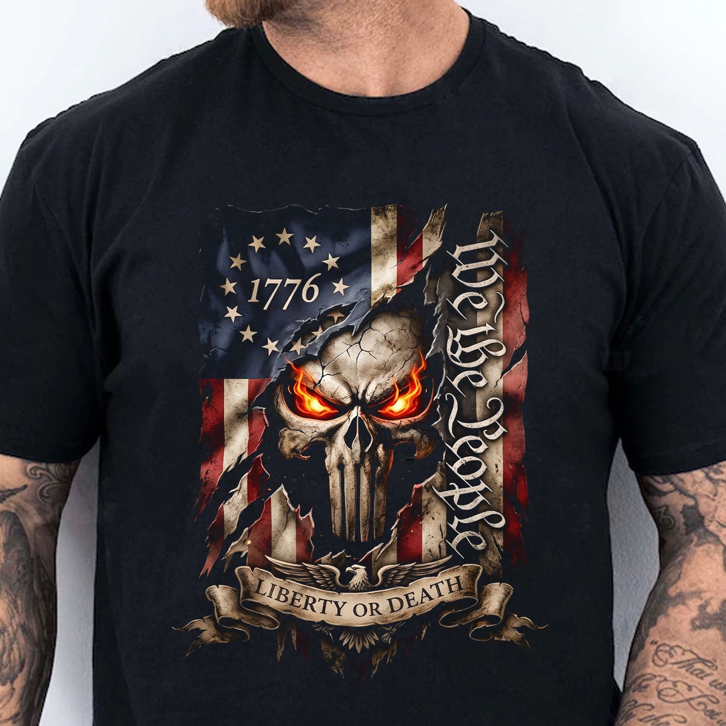 250 Years We The People Shirt, Liberty Or Death Skull Tee, Patriotic USA Flag Veteran Independence Day Shirt 685194