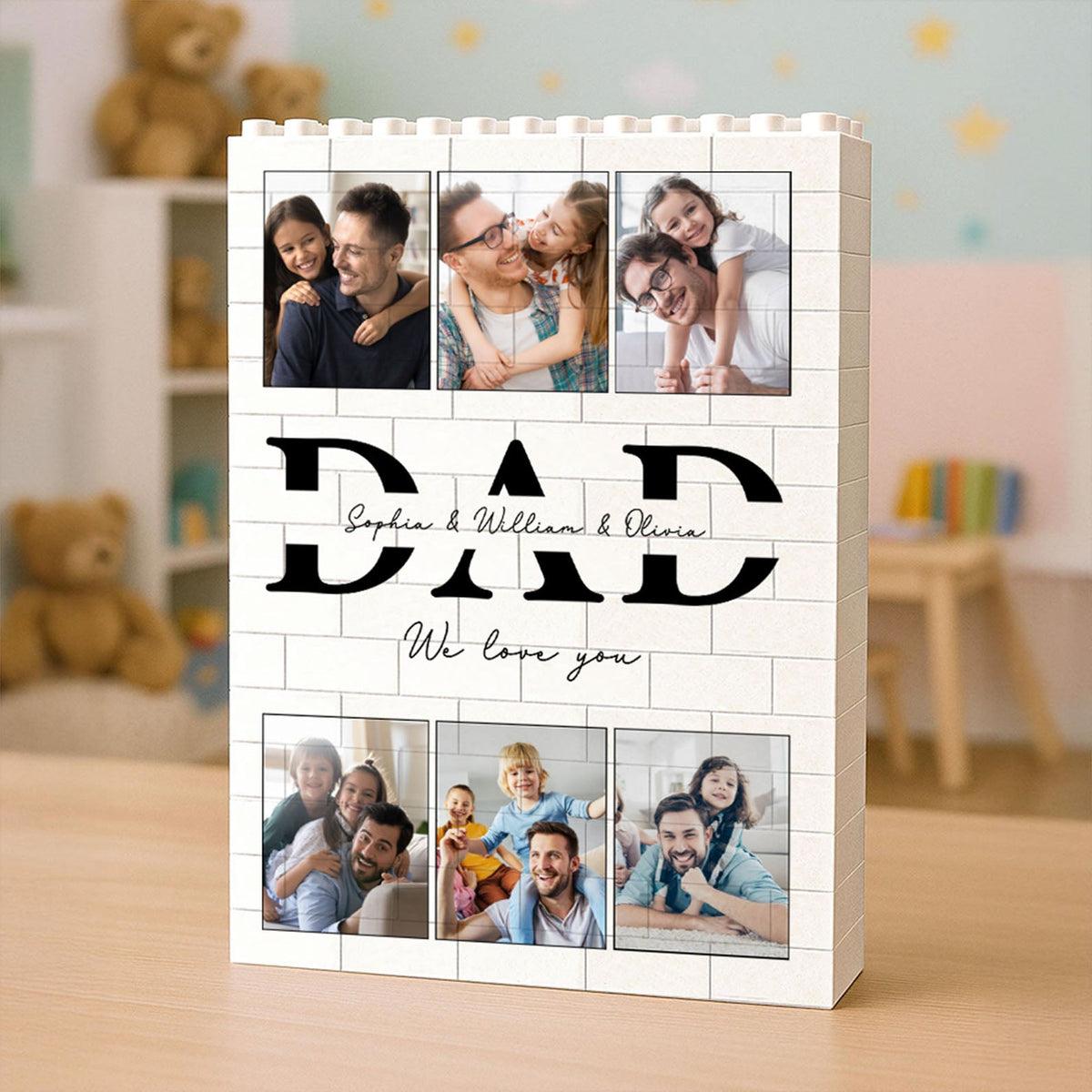 Personalized Photo Upload Building Brick Blocks for Dad | Custom Building Block Keepsake | Father’s Day Gift 684278