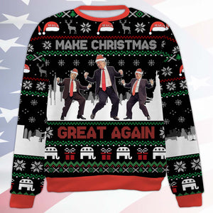 Donald Trump Santa Ugly Sweater, Make Christmas Great Again Christmas All-Over-Printed Sweatshirt 683439 - GOP