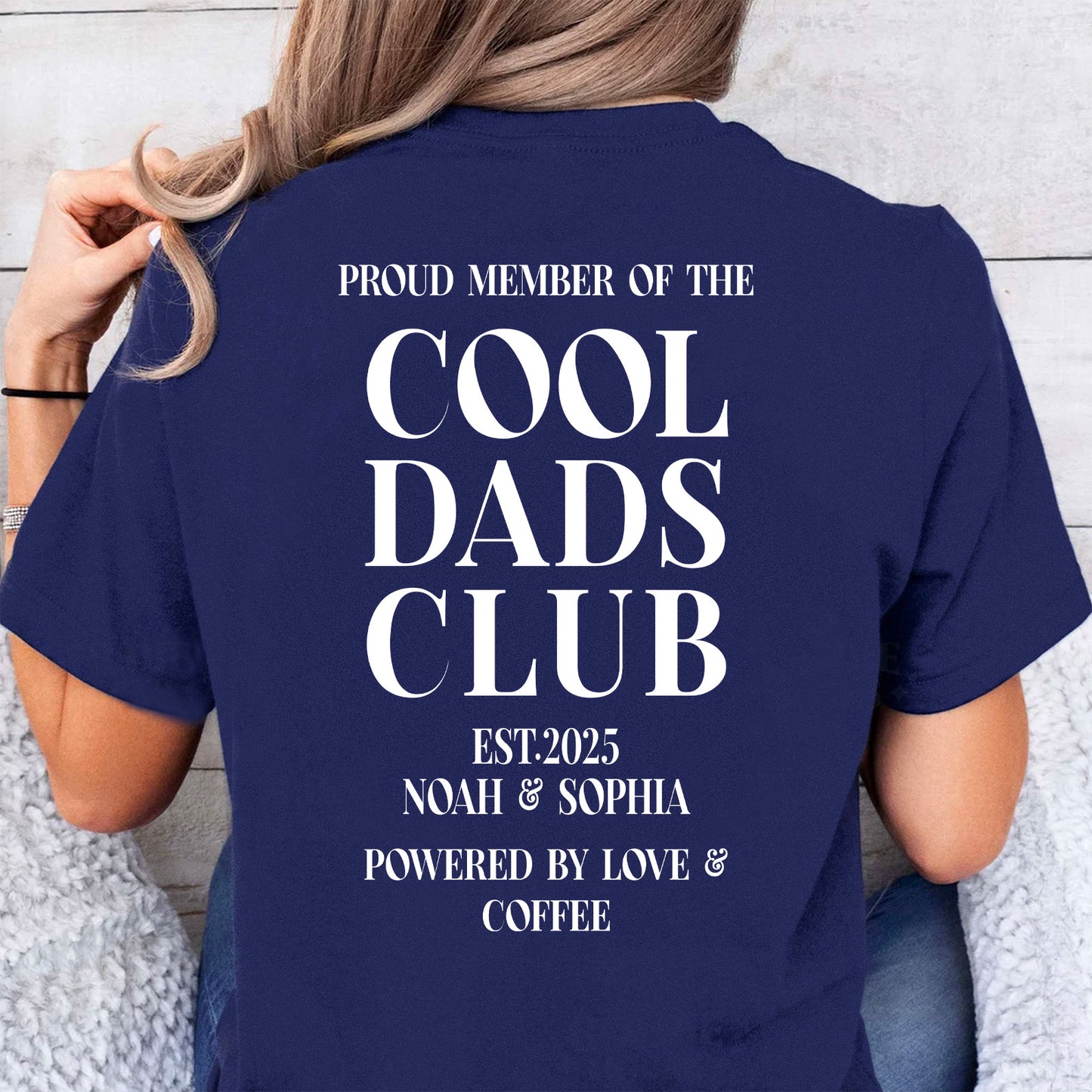 Personalized Cool Dads Club Backside Shirt, Custom Dad Dark Tee, Fathers Day Gift, Papa Daddy T-Shirt 684870